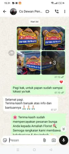 Testimonial Papan Bunga Pernikahan cigelam
